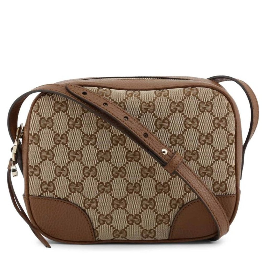 Gucci Canvas GG Supreme Shoulder Bag Brown